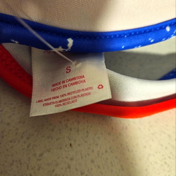 NEW Xhilaration American Flag Push Up Halter Bikini Top Americana Patriotic - Picture 3 of 3